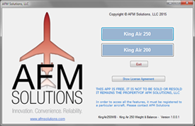 Free King Air 250 Weight and Balance App