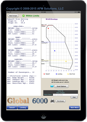 Weight and Balance App for iPad