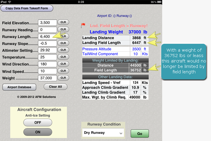 Falcon 900EX Landing App