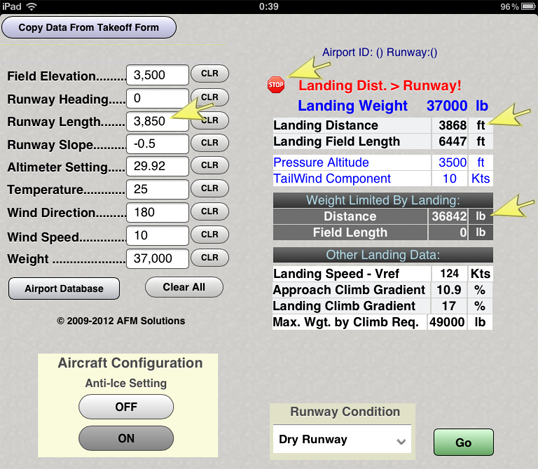 Falcon 900EX Takeoff App Details