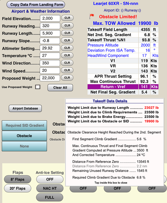 Learjet Performance Software For iPad